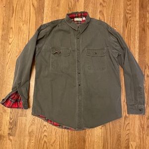 Vintage 90s L.L. Bean Button Up Flannel Lined Shirt Size L Made In USA